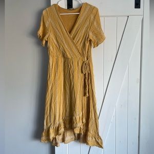 Medium Mustard Yellow Polagram Wrap Dress